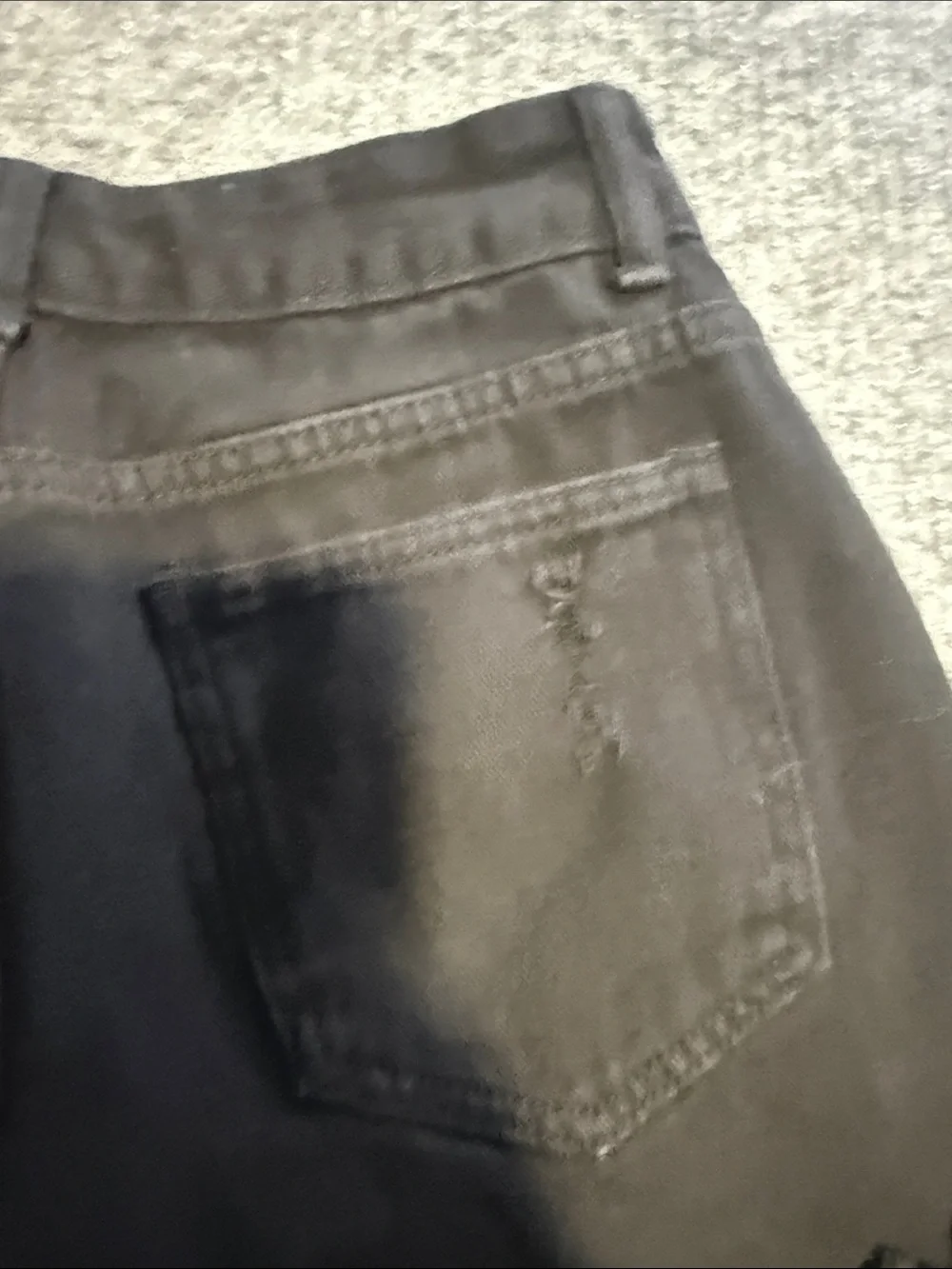 High-Rise Black Distressed Denim Shorts